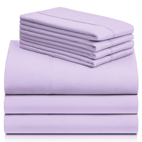 a stack of purple sheets