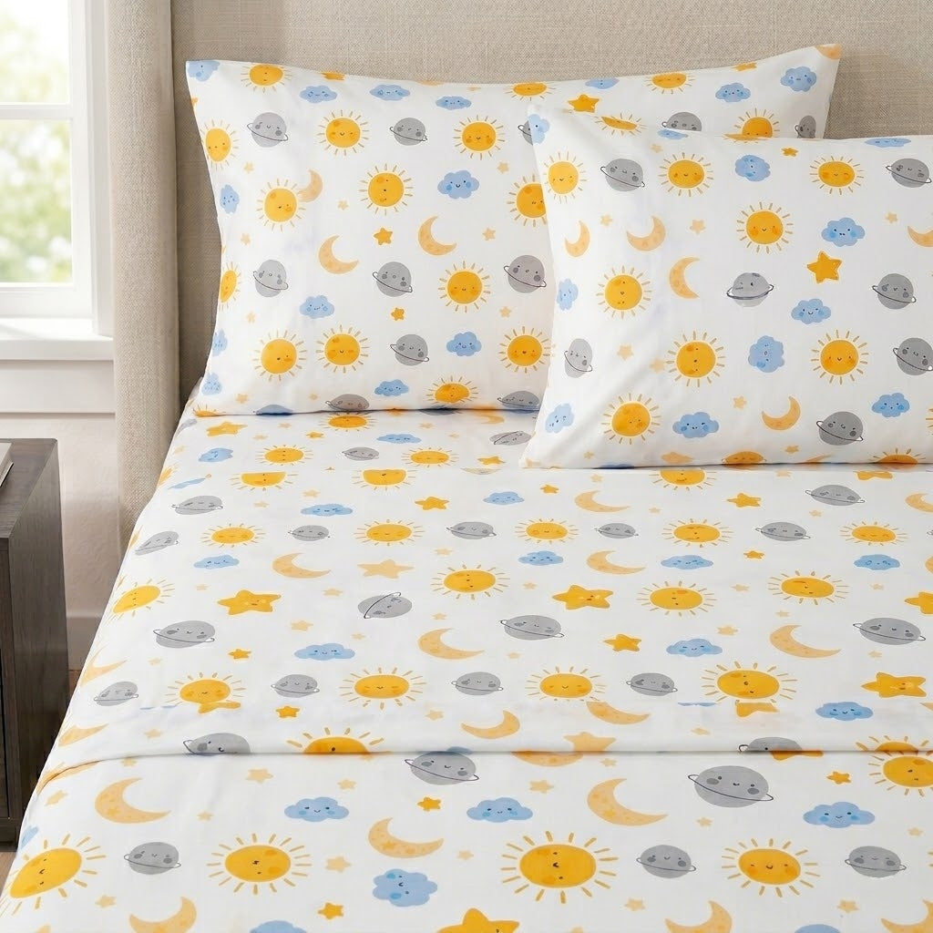 LuxClub Sun Print Sheet Set – Ultra Soft Microfiber, Cooling Bedding