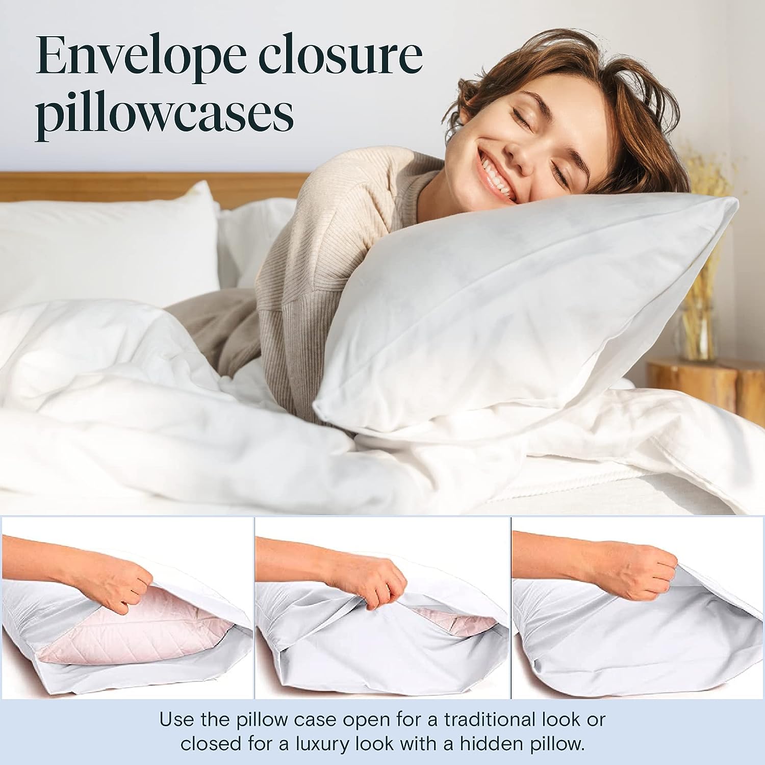 LuxClub Collection Pillowcases 2 Pack Eco Friendly Wrinkle Free Cool