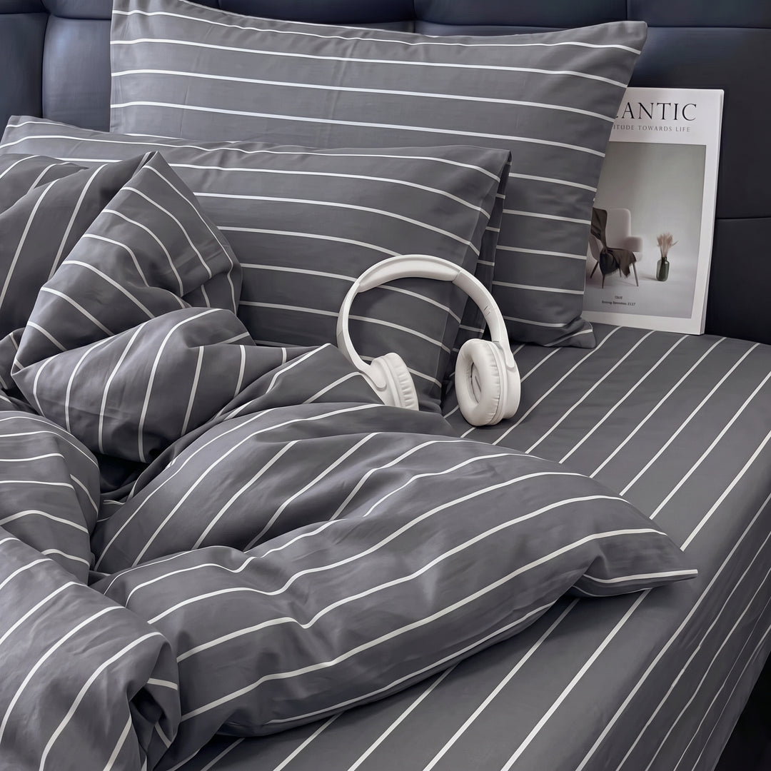 EverCool Breathable Sheet Set - Gray Stripe
