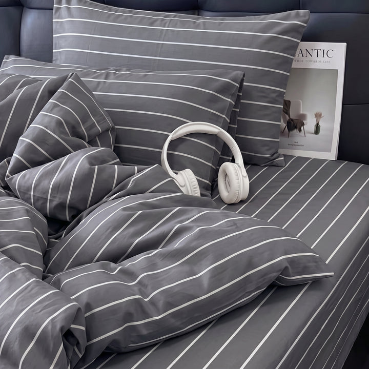 EverCool Breathable Sheet Set - Gray Stripe