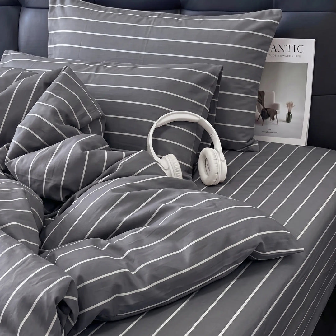 EverCool Breathable Sheet Set - Gray Stripe
