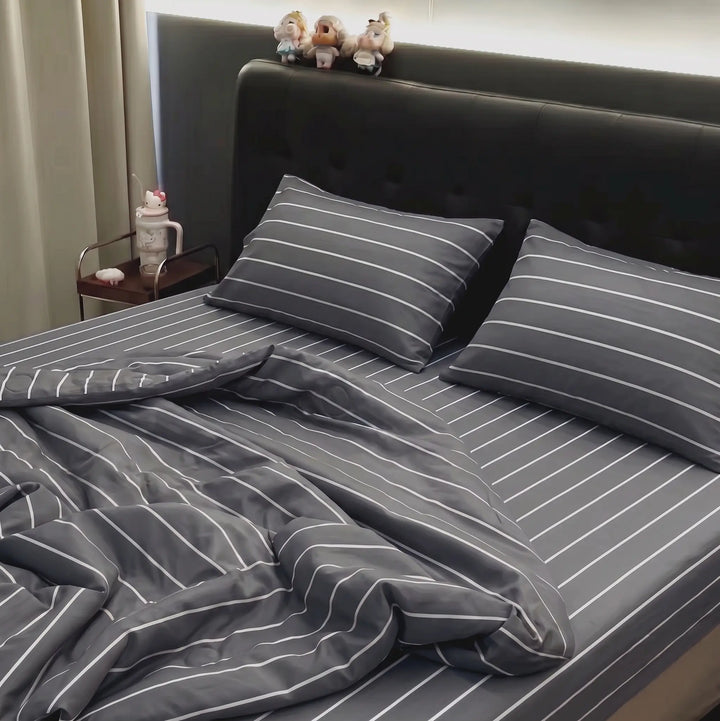 EverCool Breathable Sheet Set - Gray Stripe