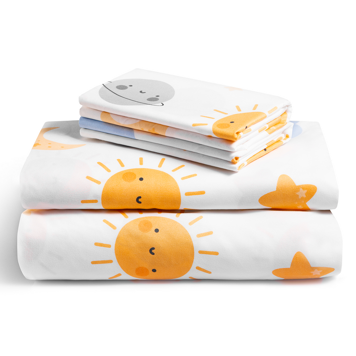 a stack of folded blankets