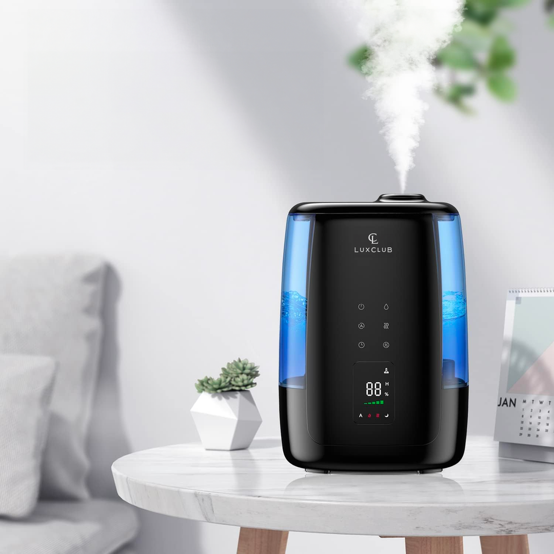 LuxClub Ultrasonic Humidifier – Warm & Cool Mist, Quiet 5L Bedroom LuxClub Ultrasonic Humidifier – Warm & Cool Mist, Quiet 5L Bedroom