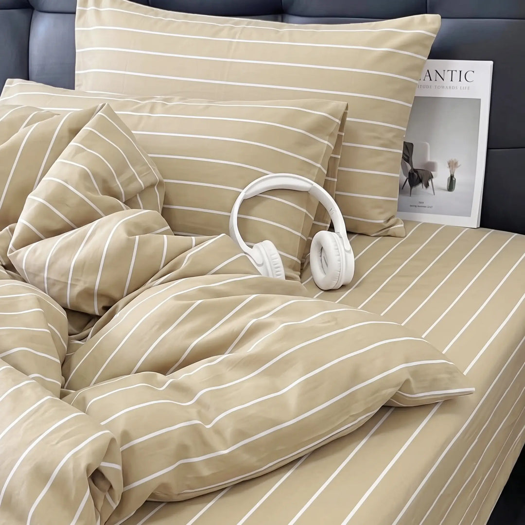 EverCool Breathable Sheet Set - Striped Cream