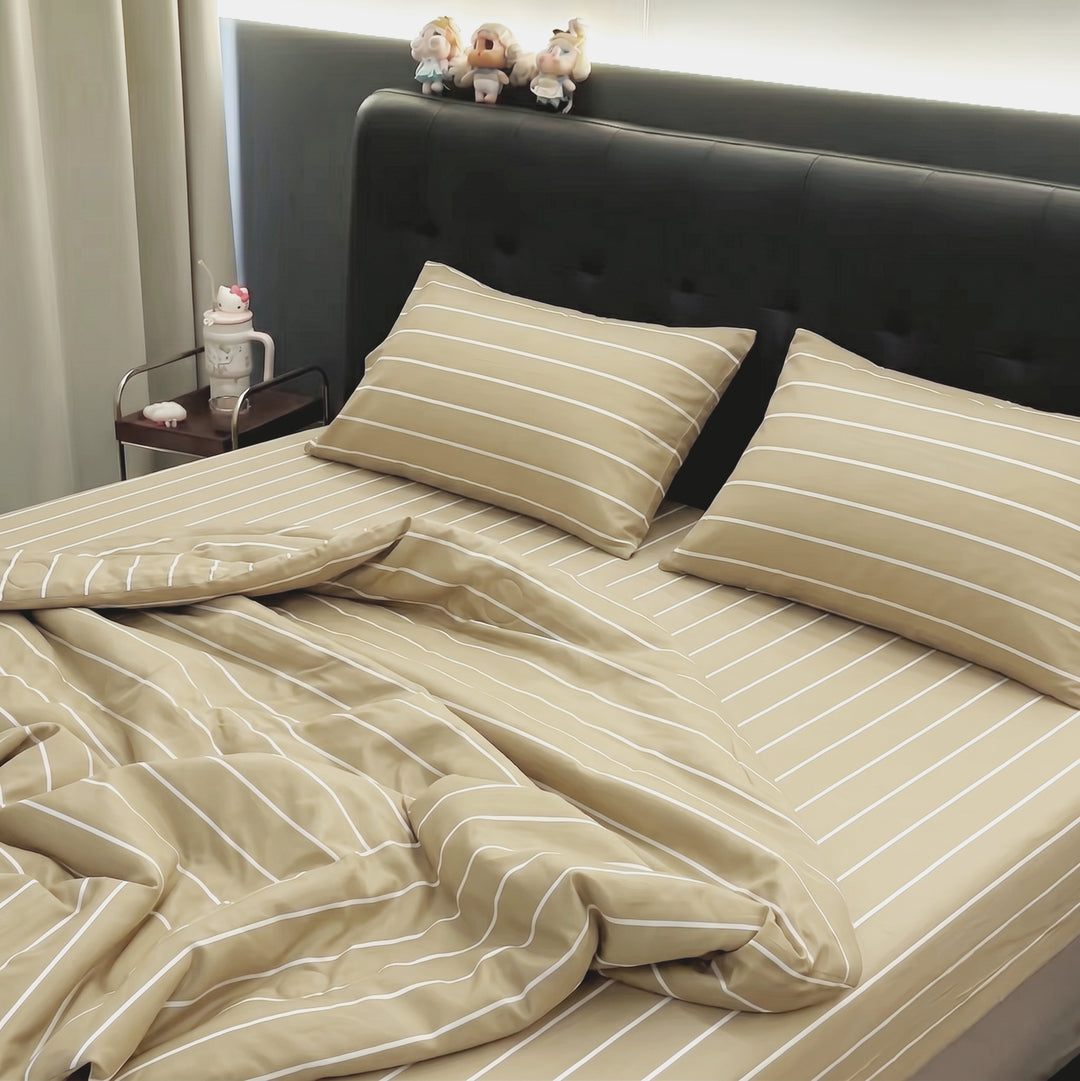 EverCool Breathable Sheet Set - Striped Cream