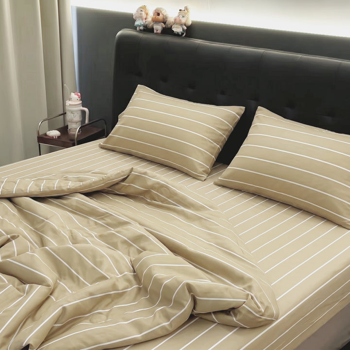 EverCool Breathable Sheet Set - Striped Cream