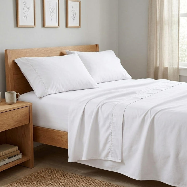 LuxClub 18" Deep Pocket King Sheet Set – Cooling Microfiber, Snow White