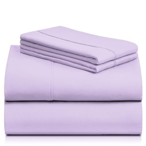 a stack of purple sheets