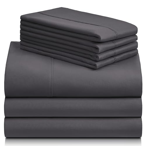 a stack of grey sheets