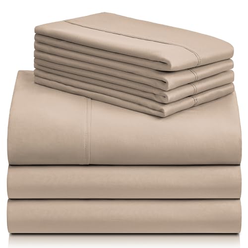 a stack of beige sheets