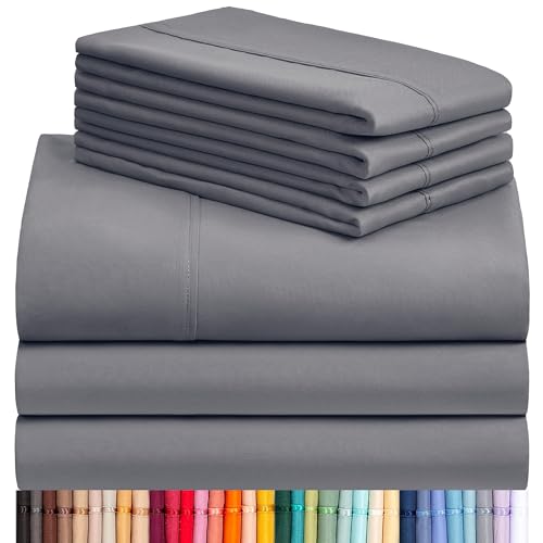 a stack of grey sheets