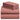 a stack of pink sheets