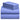 a stack of blue sheets