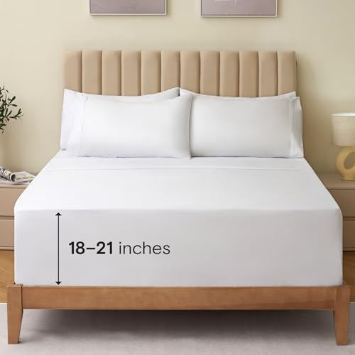 a bed with a mattress with text: '18-21 inches'