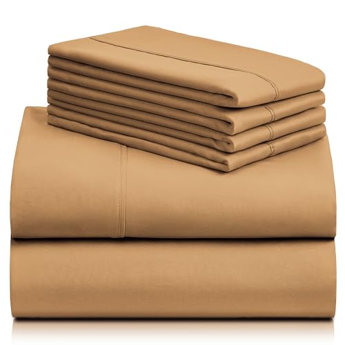 a stack of brown sheets