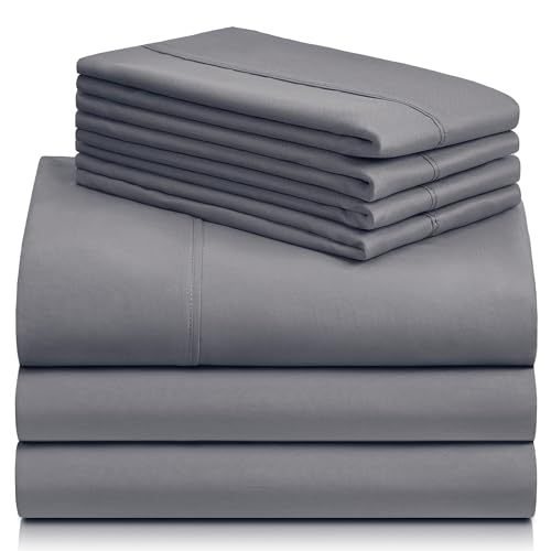 a stack of grey sheets