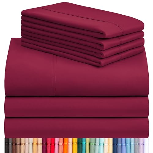 a stack of red sheets