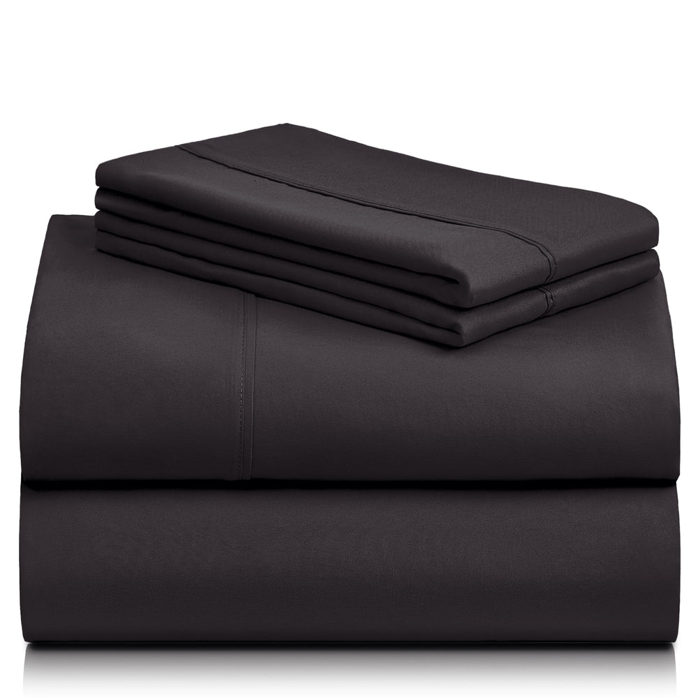 a stack of black sheets