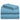 a stack of blue sheets
