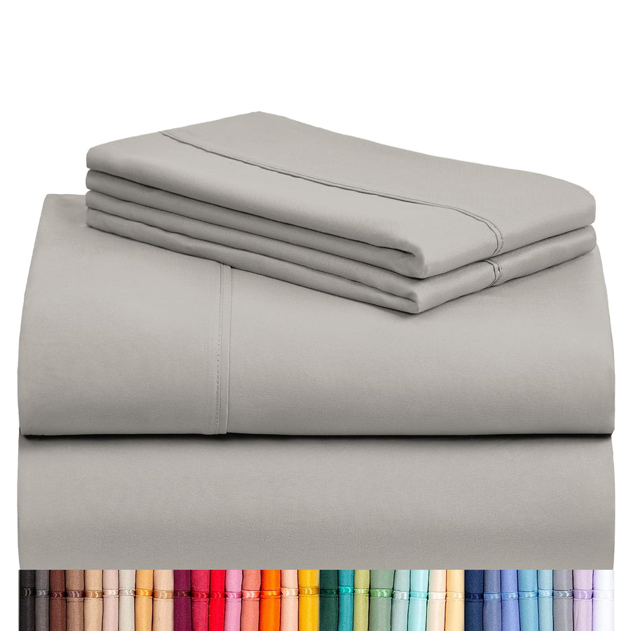 a stack of grey sheets