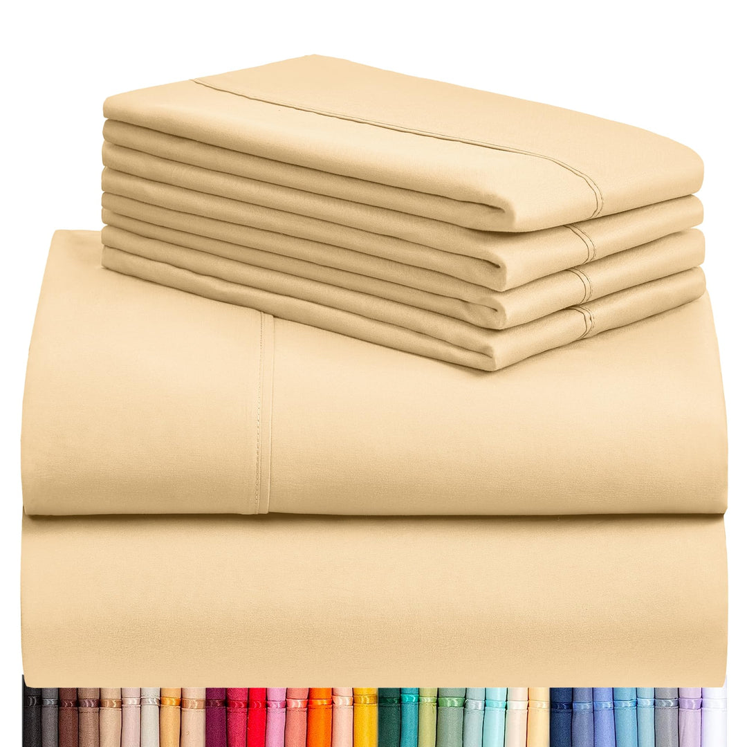 a stack of beige sheets