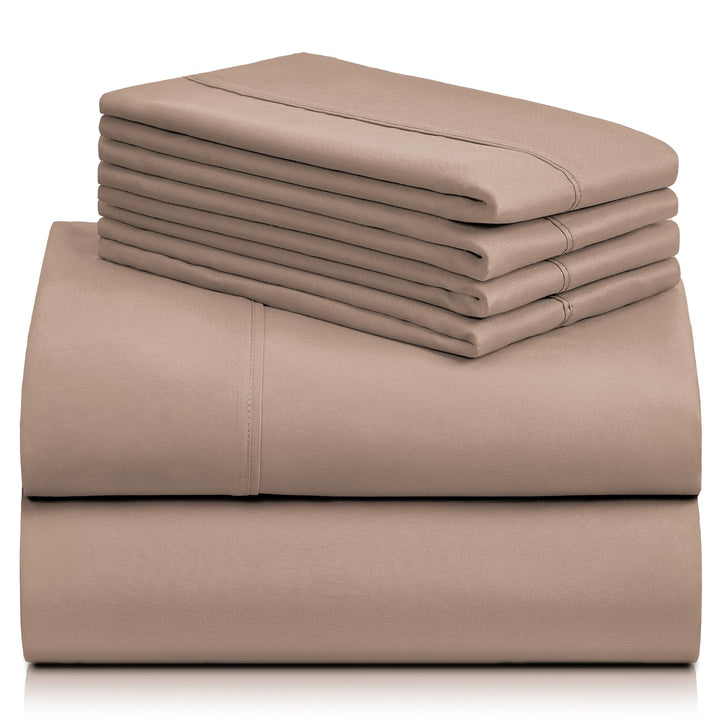 a stack of bed sheets