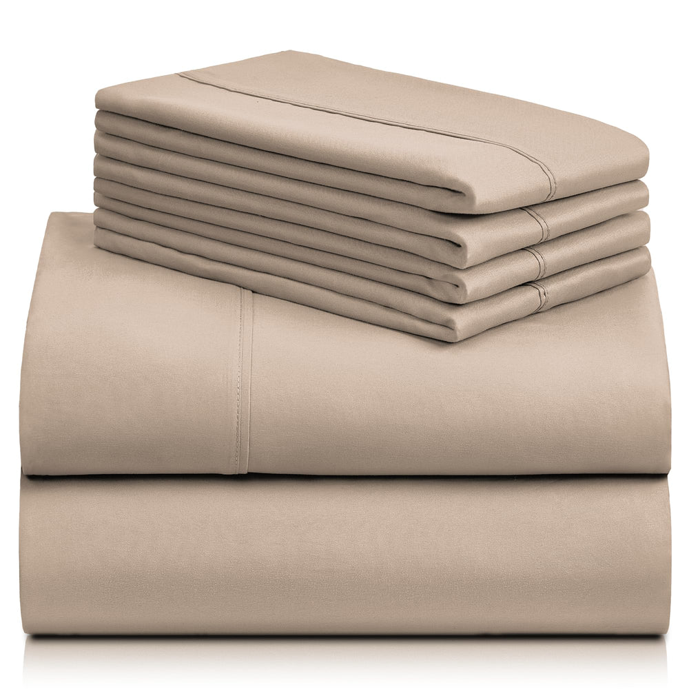 a stack of beige sheets