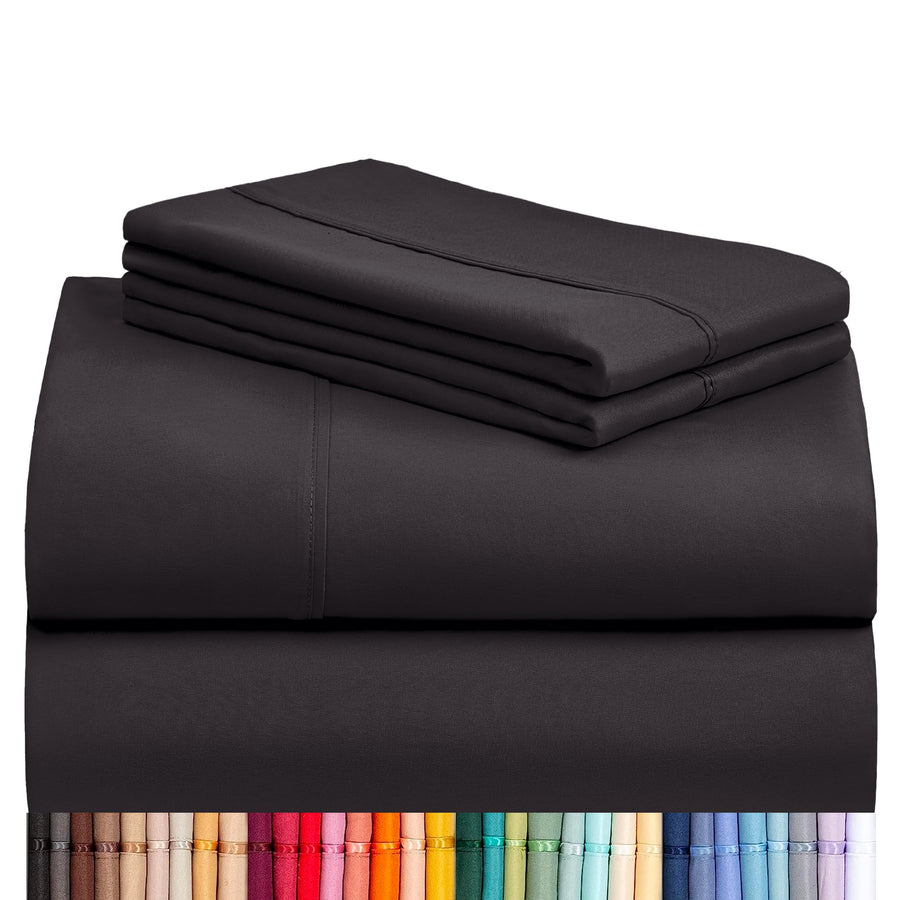 a stack of black sheets