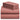 a stack of pink sheets