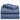 a stack of blue sheets